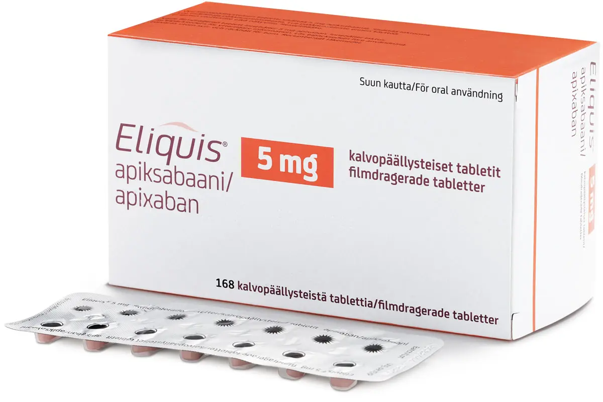 Eliquis (apixaban) 5mg tablets — anticoagulant for stroke and DVT prevention