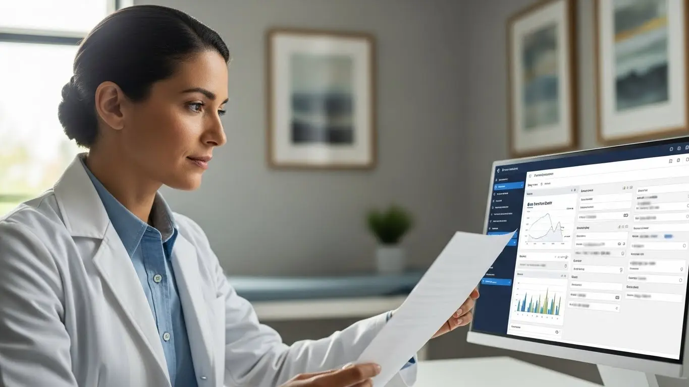 Clinician reviewing a prescription safety checklist at Vitercure